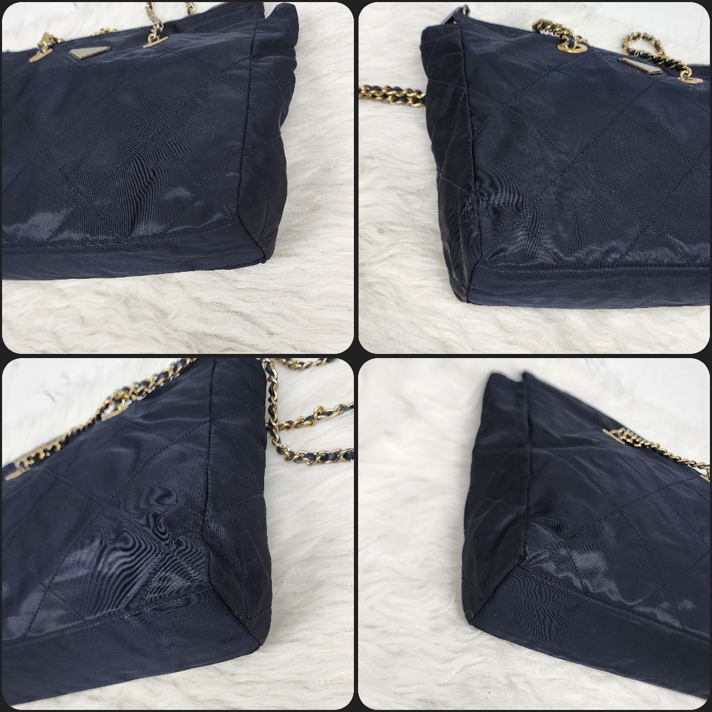 Auth Navy Bleu  Quilted Shoulder Bag with Gold Hardware - Picture 14 of 14
